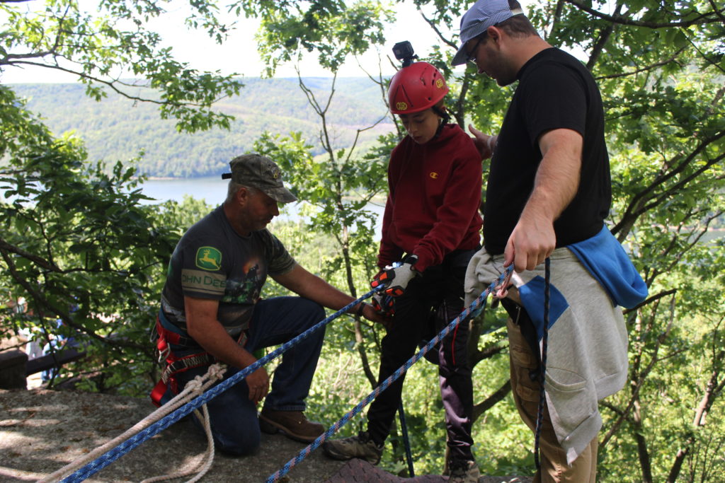 Rappelling sessions for Youth Adventure Camp (YAC)
